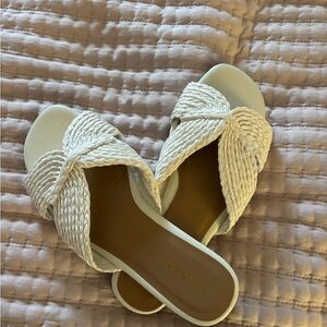 BAMBOO Women's White Braided Sandals